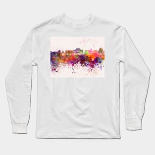 Catania skyline in watercolor background Long Sleeve T-Shirt